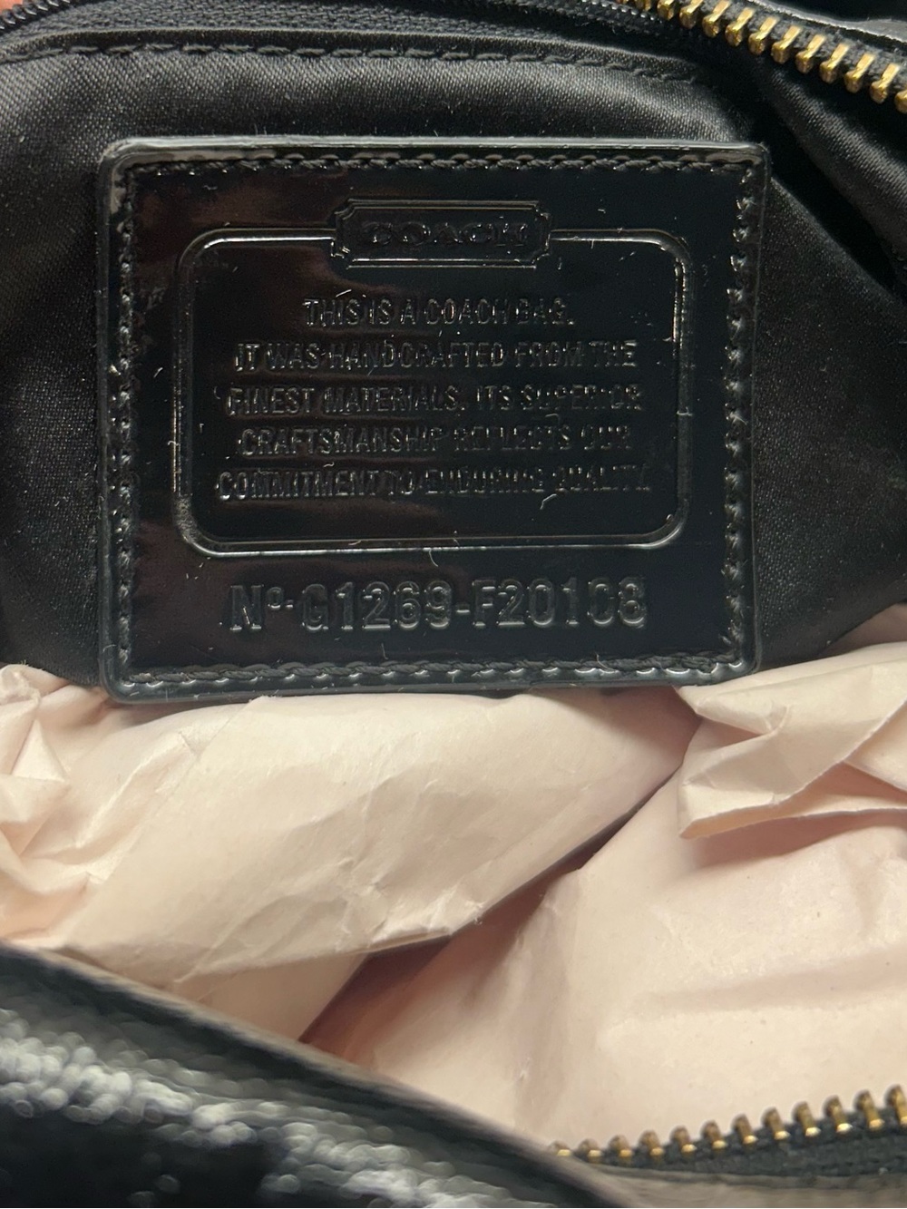 Coach Black Patent Leather Hobo with Gold Heart Charm - Picture 3 of 3